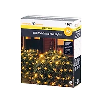 50-Count Twinkling Orange LED Net Lights, Indoor/Outdoor Halloween, by Way To Celebrate