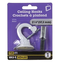 2-1/4" White Ceiling Hook 1 Piece