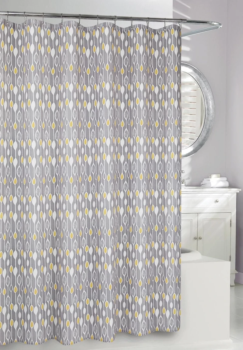 MODA AT HOME FABRIC SHOWER CURTAIN-GREYSTONE