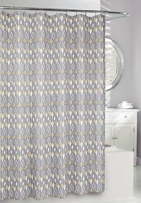 MODA AT HOME FABRIC SHOWER CURTAIN-GREYSTONE