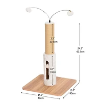 Vibrant Life Premium Cat Scratch Post, 24.2 Inch Paper Rope Post with Toys