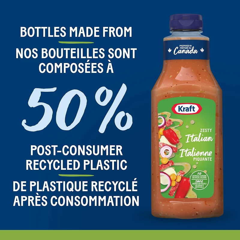 Vinaigrette Italienne Piquante, Bouteille KRAFT LIQUID DRESSING Zesty Italian