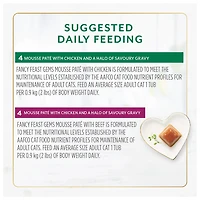 Fancy Feast Gems Mousse en Pâté Collection Poulet et Bœuf Emballage Assorti, Nourriture Humide pour Chats, 57 g x 16