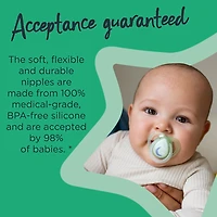 Tommee Tippee Night Time Glow in the Dark Pacifiers, Symmetrical Design, BPA-Free Silicone Nipple, Includes Sterilizer Box, 18-36m, 2 Count, 18-36m