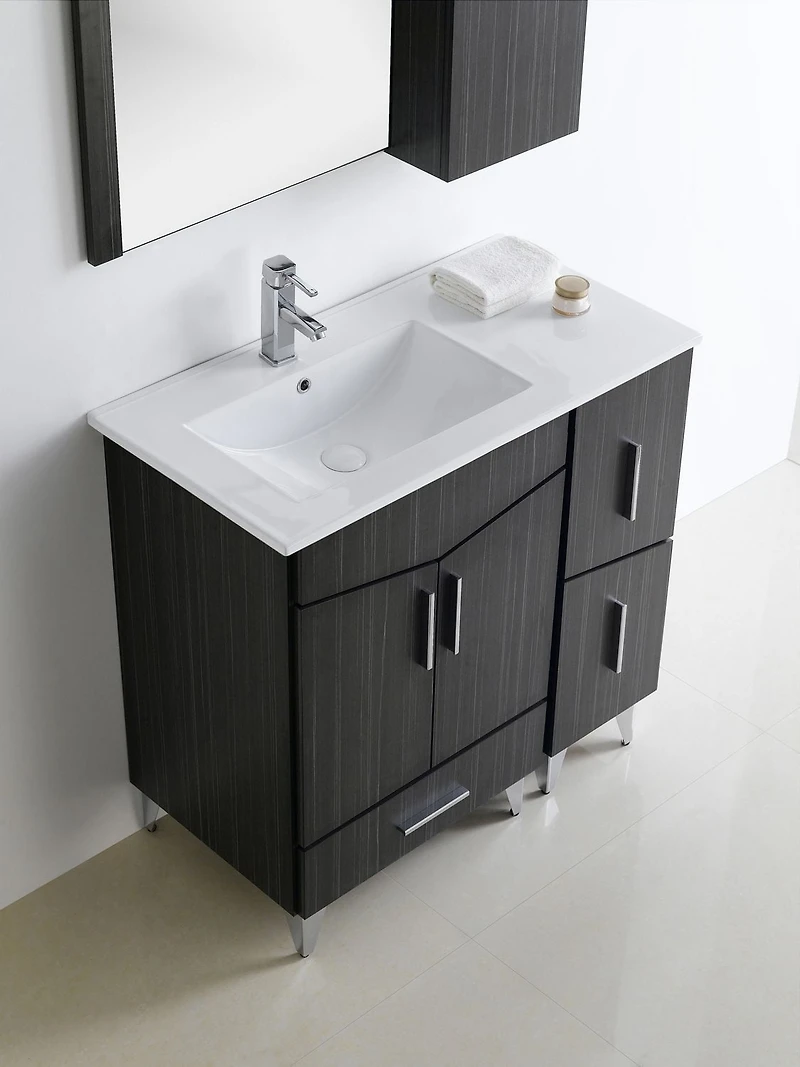 American Imaginations 61.5-in. W Wall Mount White Vanity Set For 3H8-in. Drilling Beige Top White UM Sink AI-18127
