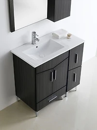 American Imaginations 61.5-in. W Wall Mount White Vanity Set For 3H8-in. Drilling Beige Top White UM Sink AI-18127