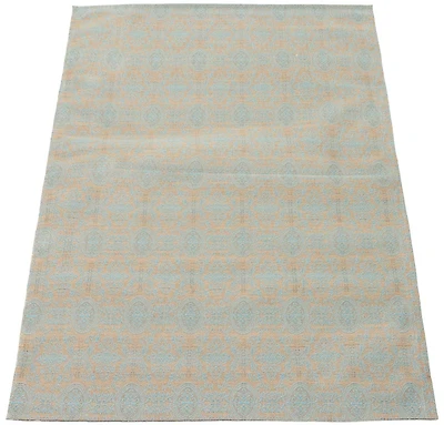 ECARPETGALLERY 4'9" x 6'9" Transitional Collage Handmade Area Rug for Living Room, Dining Room and Bedroom in Blue