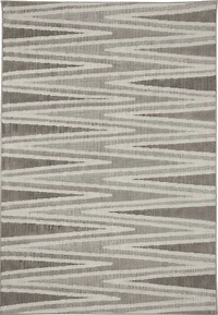 Rug Branch Hogar Abstract Indoor Outdoor Area Rug, Grey Cream, Modern - Living Room, Bedroom, Dining and Kitchen<br>