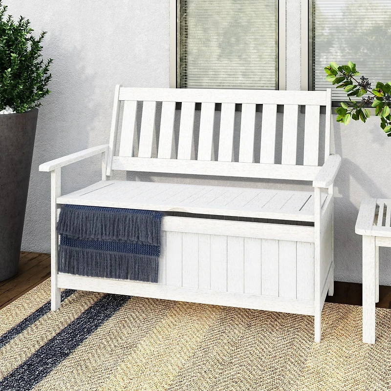 Banc de rangement extérieur den bois massif Miramar