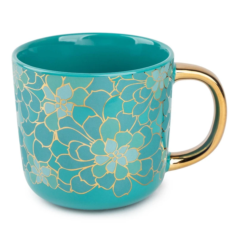 Tasse à café en grès thym et table, 16 oz liq., succulente sarcelle Tasse