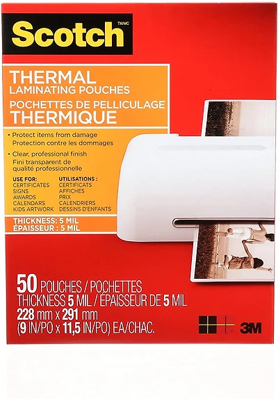 Pochettes de pelliculage thermique TP5854-50-C Scotch®, 5 mil, 50/paquet SCOTCH LAM SHEETS 50 SCTCH