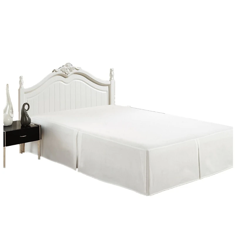 Jupe de lit Marina Décoration ultra douce et soyeuse, de qualité hôtelière, toutes saisons, avec poches profondes, 40 cm de hauteur, en rayonne de bambou massif, couleur blanche