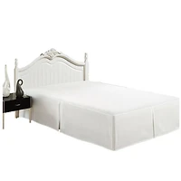 Jupe de lit Marina Décoration ultra douce et soyeuse, de qualité hôtelière, toutes saisons, avec poches profondes, 40 cm de hauteur, en rayonne de bambou massif, couleur blanche