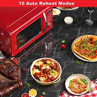 Galanz Retro Countertop Microwave Oven with Auto Cook & Reheat, Defrost, Quick Start Functions, Easy Clean with Glass Turntable, Pull Handle, 0.7 cu ft, Retro Microwave Oven, 0.7 cu.ft.