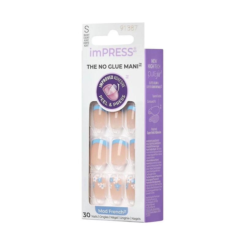 imPRESS Française - The No Glue Mani, Snooze, Court Carré-ovale, 30u.