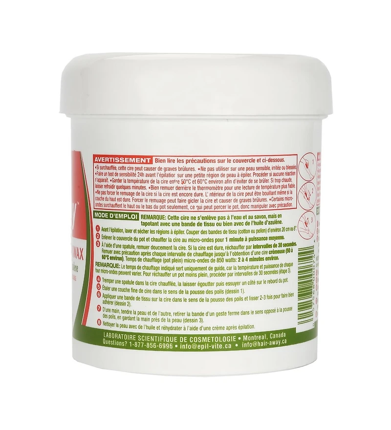 Epil-Vite / Hair-Away Lukewarm Wax Vitamin E and Azulen - 454 g, Lukewarm wax with azulen.