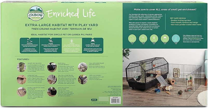 Oxbow Extra Large Habitat With Play Yard Black