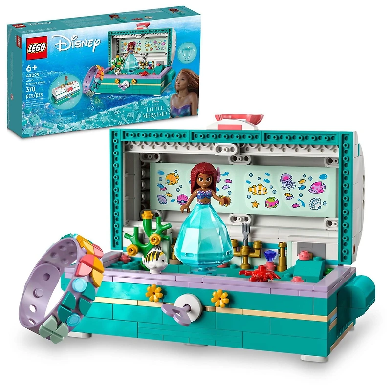 LEGO Disney Princess Le coffre au trésor d’Ariel 43229 Ensemble de construction (370 pièces) Comprend 370 pièces, 6+ ans