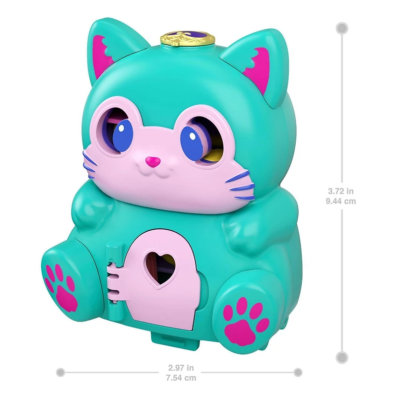 Polly Pocket-Coffret Transformable Chat, mini-poupée, figurine de chat