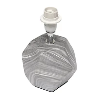Simple Designs Round Prism Mini Table Lamp with White Fabric Shade