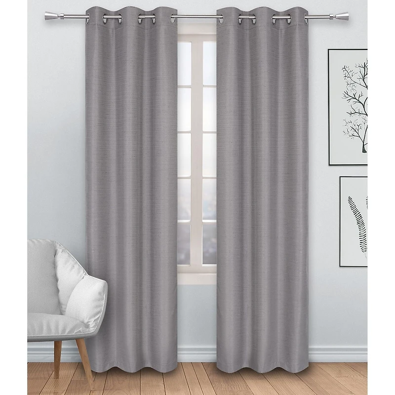 Safdie & Co. Rideau 2PK 84L Blackout Faux Lin Gris