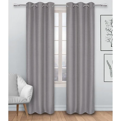 Safdie & Co. Rideau 2PK 84L Blackout Faux Lin Gris