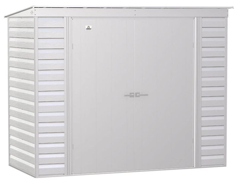 Arrow Select Steel Storage Shed Steel Storage Shed, 8x4, Flute Grey
