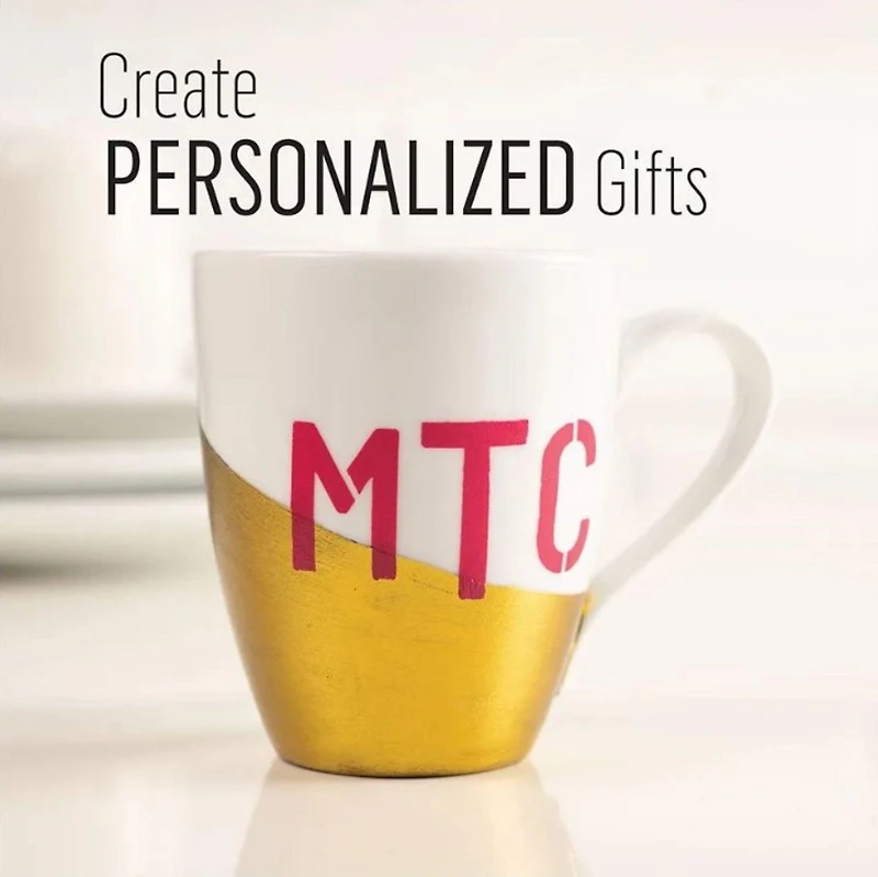 FolkArt Reusable Adhesive Letter & Number Stencil Set, 8.5" x 9.5", Script Font, 3 Pieces