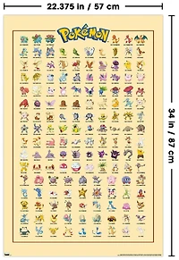 Pokémon - Kanto Grid Wall Poster, 22.375" x 34"
