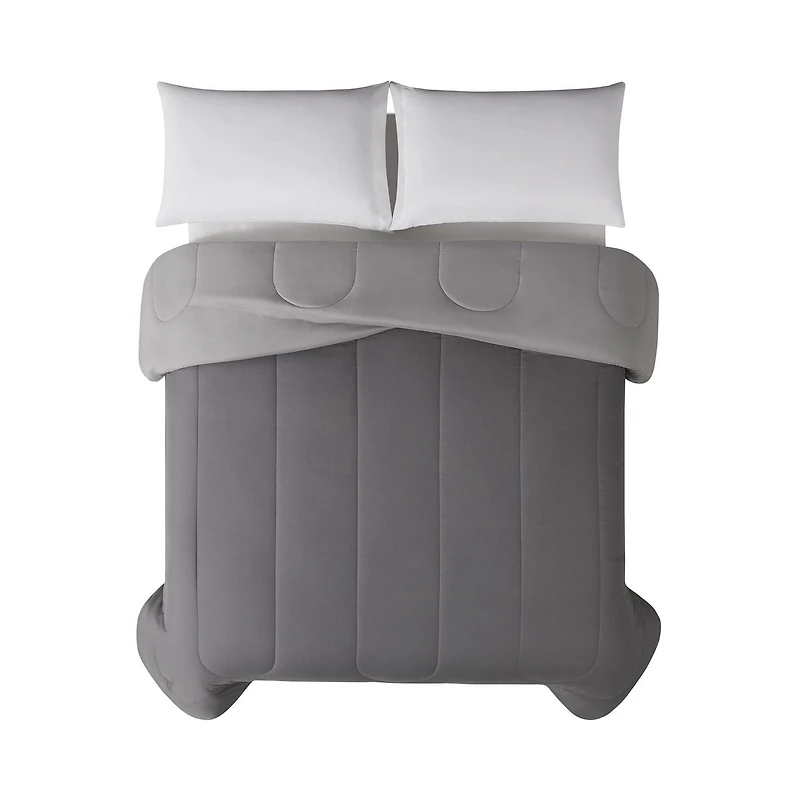 Mainstays Solid Reversible Microfiber Comforter, 1 piece, Available in Twin & Double/Queen