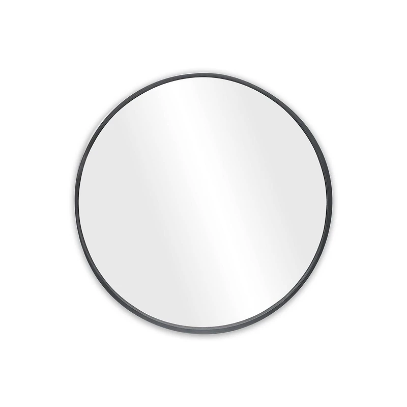 Denmark Solid Wood Grey Round Mirror, 27.5 ø