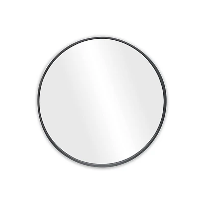 Denmark Solid Wood Grey Round Mirror, 27.5 ø