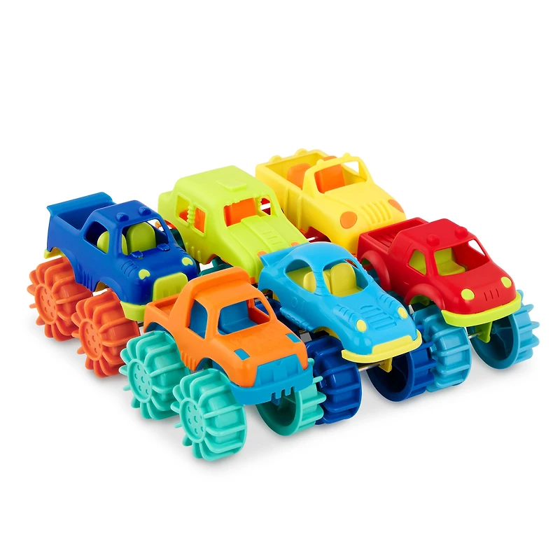 Battat Mini Monster Wheelies 6 Small Trucks Indoor & Outdoor, Toddler and Preschool Toys, BATTAT MONSTER TRUCK WHEELS
