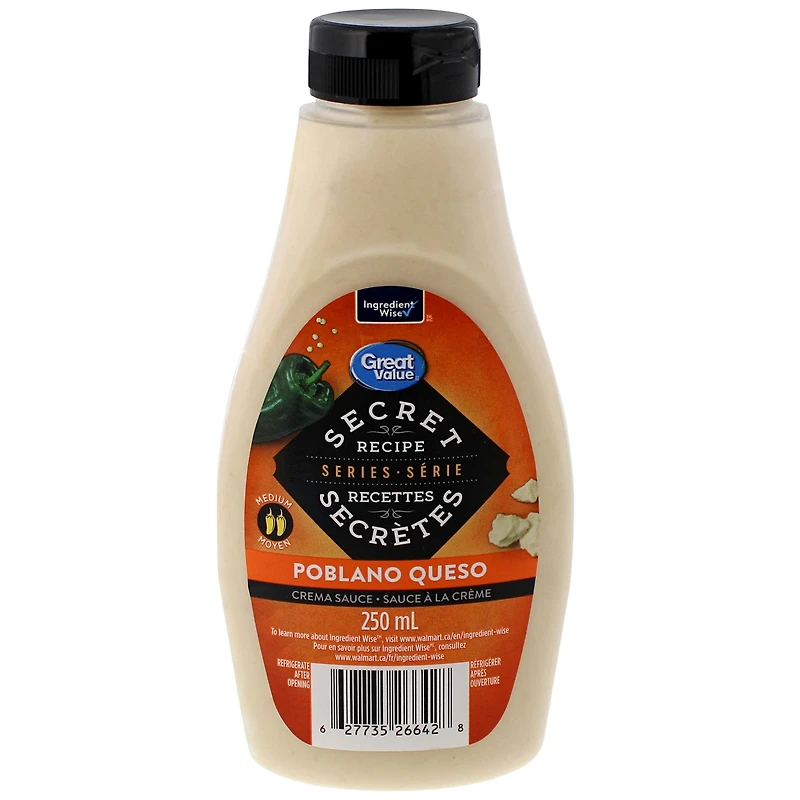 Great Value Secret Recipe Series Poblano Queso Crema Sauce