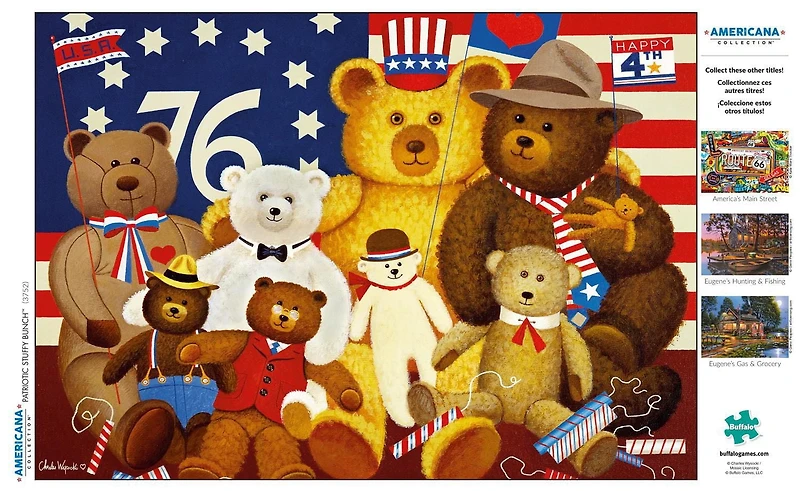 Buffalo Games - Le puzzle Americana Collection - Patriotic Stuffy Bunch - en 500 pièces