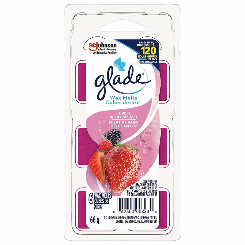 Glade® Wax Melt Air Freshener Refills, Bubbly Berry Splash, 6 Melts