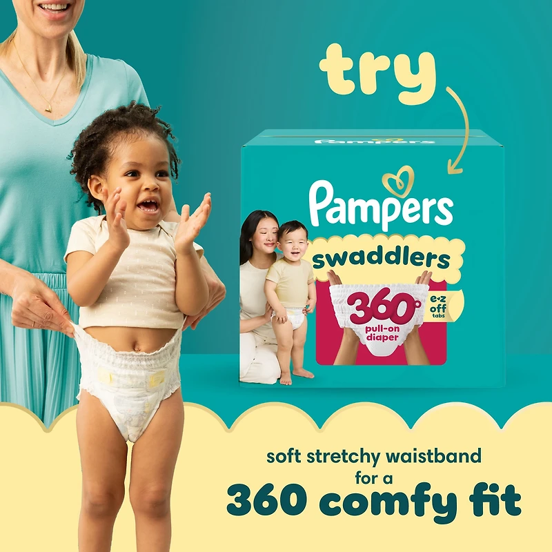Couches Pampers Swaddlers, absorbantes, gardent bébé au sec et confortable, couche jetable pour bébé sans danger pour la peau, taille 6 (10,4 à [23 à 44 lb])