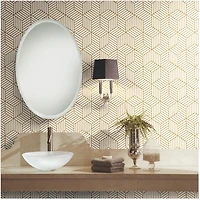 Stripped Hex P&S Fond D'ecran Roll is 20.5" wide x 16.5 feet = 28.18 sq ft.