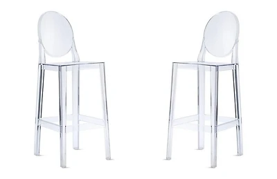 Heavenly Collection Clear Plastic Counter Stool For Dining Areas