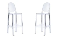 Heavenly Collection Clear Plastic Counter Stool For Dining Areas