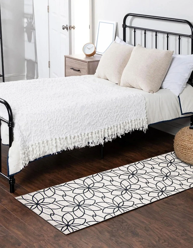 ECARPET Washable Floral Area Rug & Runner for Bedroom, Living Room, Kids Hallway