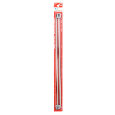 Love Knitting 12" Single Point Knitting Needles - 2 pieces, Sizes 2.25 - 10.0 mm