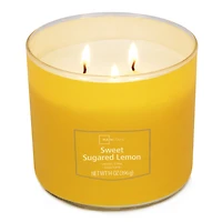 Bougie parfumée Mainstays à 3 mèches, enveloppée texturée Citron sucré, 14 oz MAINSTAYS PL CITRON SUCRÉ