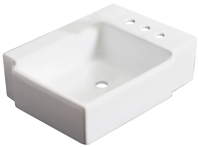 American Imaginations AI-31173 16,25 pouces W Au-dessus du navire blanc de contre pour 3H4-in. Forage à droite