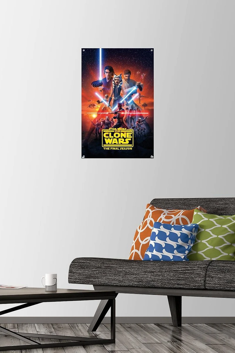 Star Wars: The Clone Wars - Season 7 Key Art Wall Poster with Push Pins