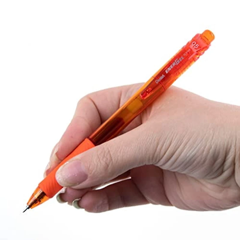 EnerGel-X Rétractable Stylo à Encre Gel, (0,5mm) Pointe Aiguille, Encre Orange