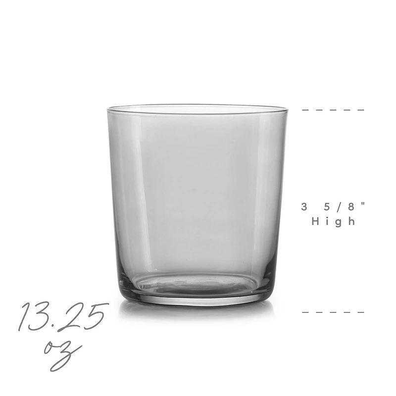 Verrerie Libbey Enzo Smoke 12 pièces Comprend 6 de 13,25 oz et 6 glacières de 19 oz.
