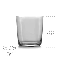 Verrerie Libbey Enzo Smoke 12 pièces Comprend 6 de 13,25 oz et 6 glacières de 19 oz.