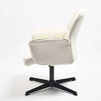 Lot de 2 fauteuils pivotants et ergonomiques Homy Casa, hauteur réglable, en chenille beige, pour salon
