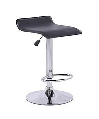 Plata Import - Wendolyn Swivel Bar Adjustable Stool in Black Modern Faux Leather Upholstered for Dining Area
